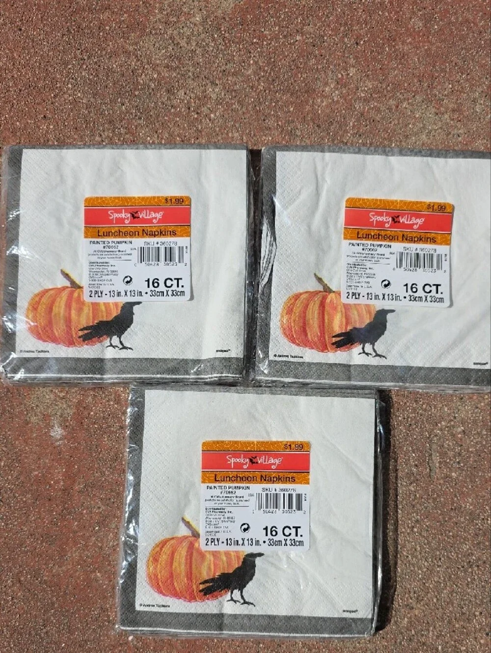 Halloween Trick or Treat Decorative Paper Napkins - Orange & Black